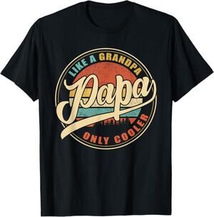 NWT ~ Black PAPA Cool Grandpa T-Shirt Top ~ Men's Size 2X (XXL)